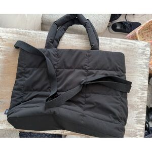 GAP Black Quilted Tote Bag